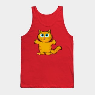 Orange Kitten Tank Top